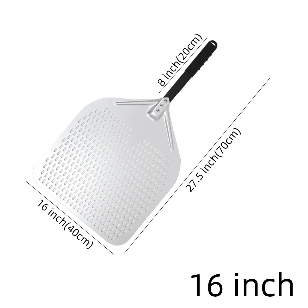 Cravinc 16" Perforated Pizza Peel with Metal Handle - Nonstick Kitchen Tool