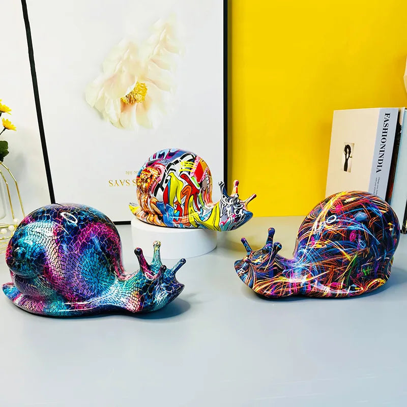 Colorful Snail Resin Handicraft Ornaments by Cravinc - Tabletop Animal Decor