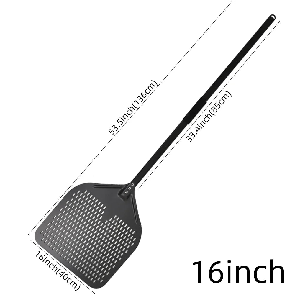 Cravinc 16" Perforated Pizza Peel with Metal Handle - Nonstick Kitchen Tool