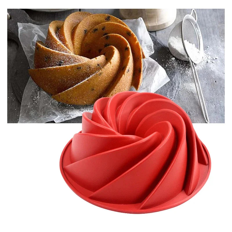 Cravinc 10-Inch Silicone Bundt Cake Pan, Fluted 3D Cake Mold for Bakery Baking