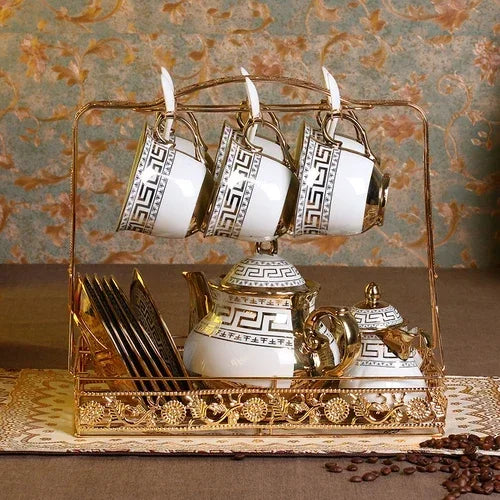 Cravinc 16-Piece European Bone Tea and Coffee Cup Set