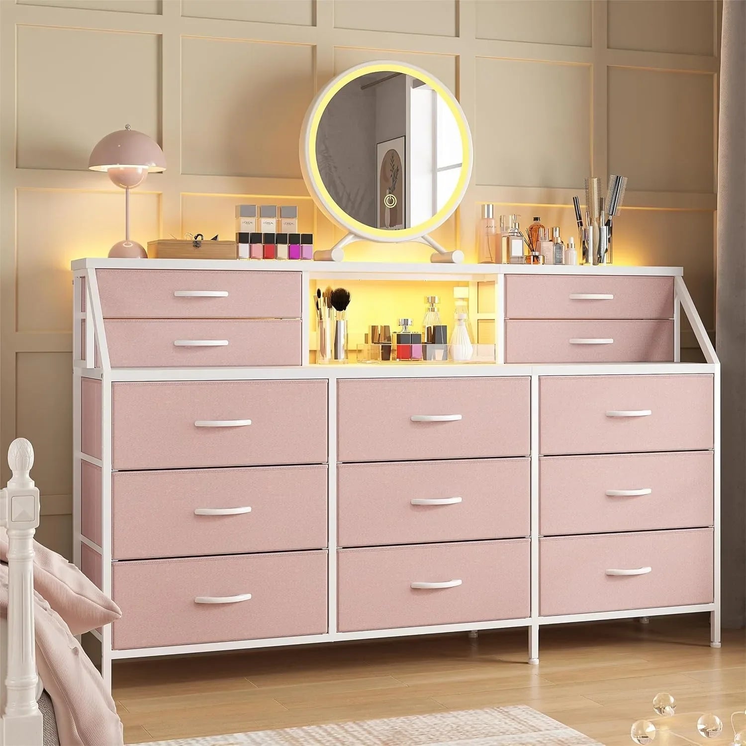 Cravinc 13-Drawer Bedroom Dresser with 2 Shelves