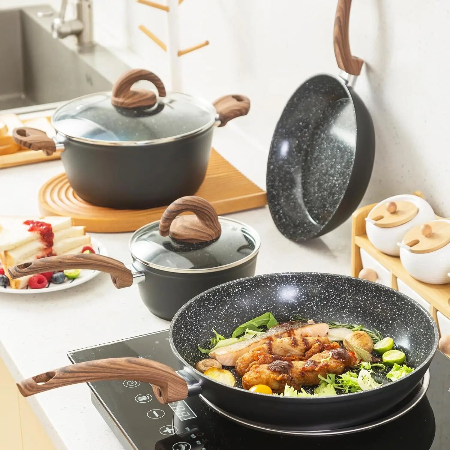 Cravinc™ Ceramic Non-Stick Pots and Pans Set