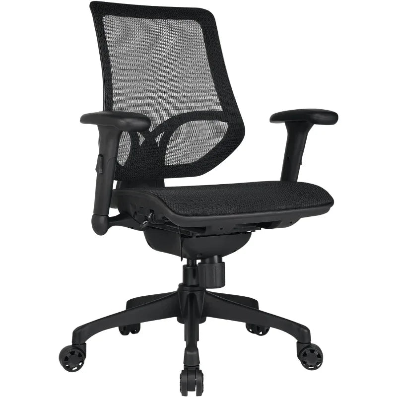 Cravinc 1000 Series Mesh Mid-Back Task Chair, Black, BIFMA Compliant