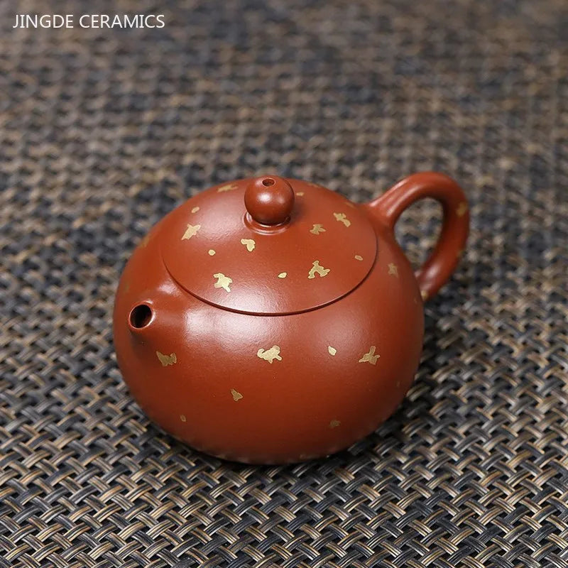 Cravinc 130ml Raw Ore Xishi Tea Pot - Yixing Purple Clay Teaware Beauty Kettle.