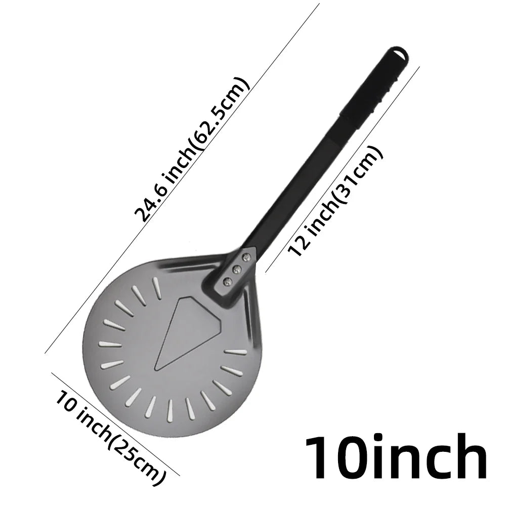 Cravinc 10" Pizza Paddle Peel Short Handle Perforated Nonstick Turning Utensil