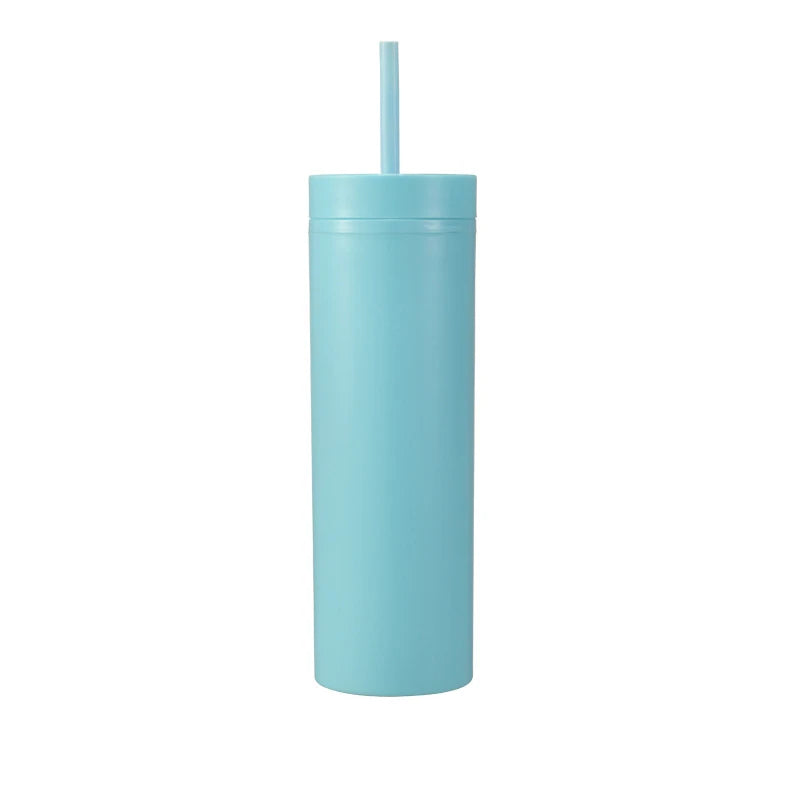 Cravinc 16oz Matte Acrylic Skinny Tumbler with Lid and Straw