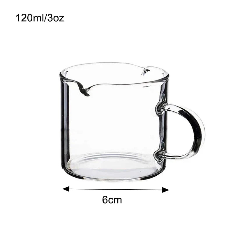 Cravinc 120ml Glass Espresso Measuring Cup with Handle: Cafe/Bar Essential