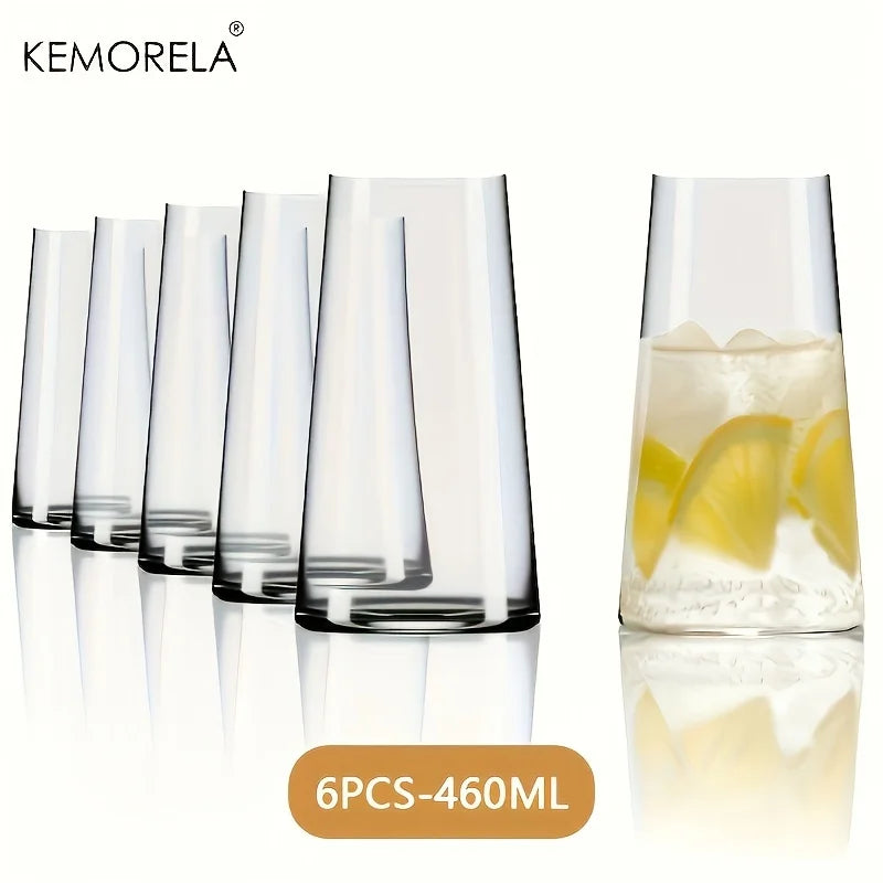 Cravinc 15.5oz Highball Drinking Glasses Set for Cocktails, Whiskey, Juice