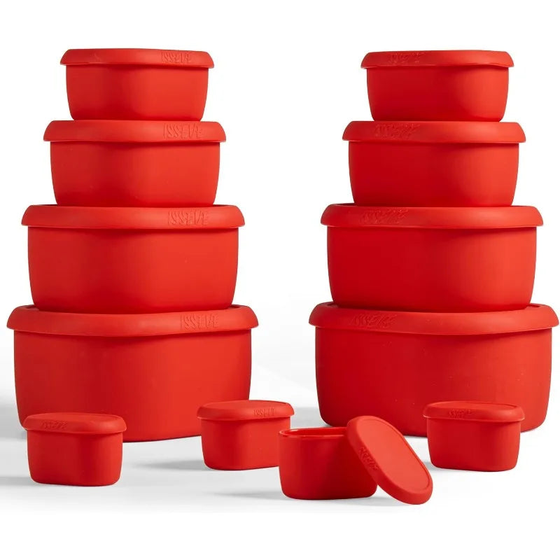 Cravinc 12-Piece Silicone Food Storage Containers with Airtight Lids