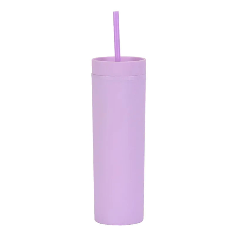 Cravinc 16oz Matte Acrylic Skinny Tumbler with Lid and Straw