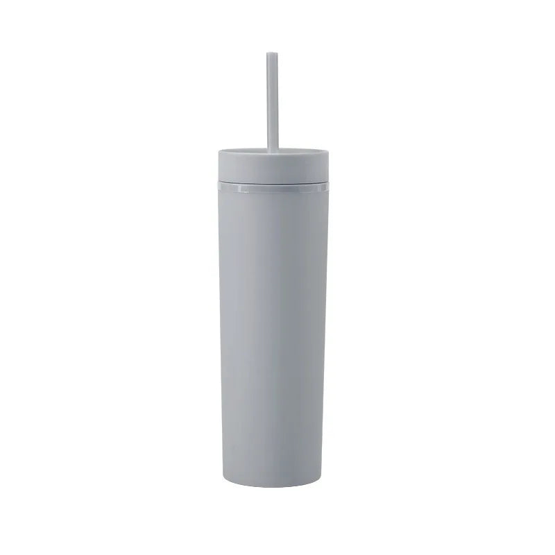 Cravinc 16oz Matte Acrylic Skinny Tumbler with Lid and Straw