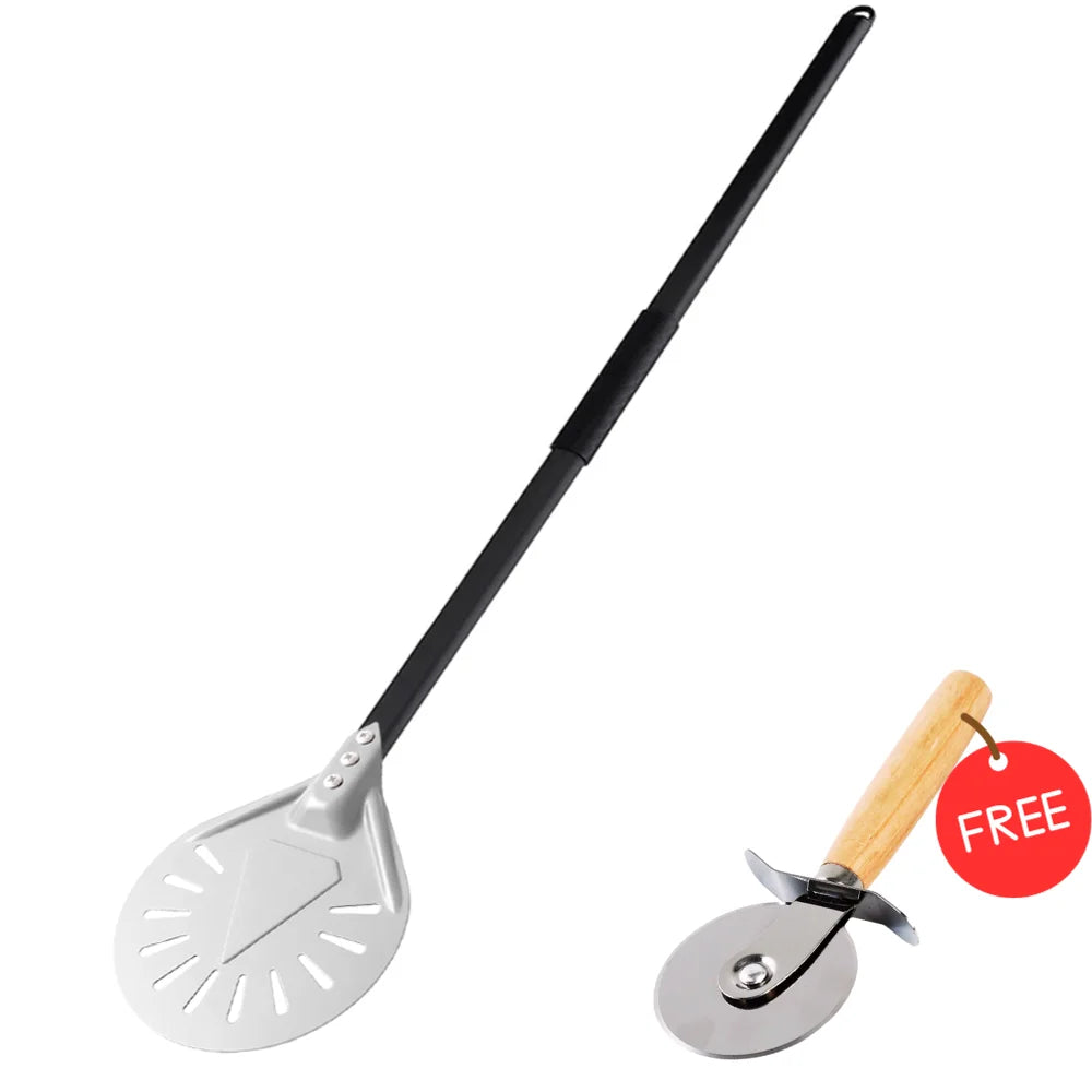 Cravinc 10-Inch Long Adjustable Pizza Peel Turner Shovel Baking Tool Nonstick Utensil