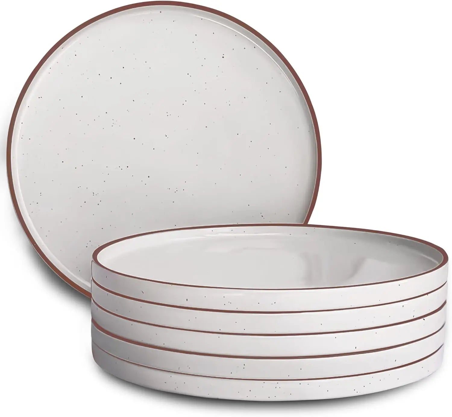 Cravinc 10.5" High Edge Dinner Plates Set of 6