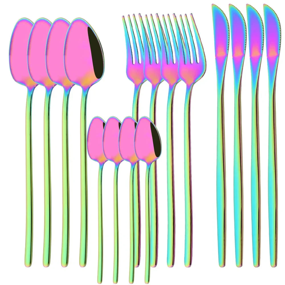 Cravinc 16-Piece Stainless Steel Mirror Cutlery Set for Western Dining