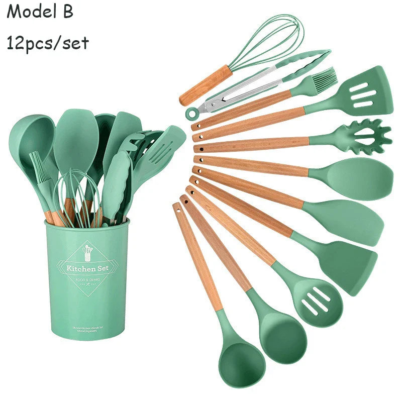 Cravinc 12-piece Silicone Kitchenware Set including Food Tongs