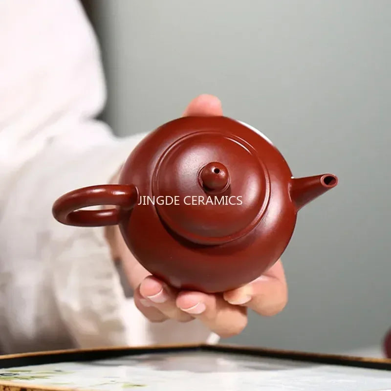 Cravinc 120ml Dahongpao Tea Pot: Handmade Yixing Purple Clay Teapot Beauty Kettle