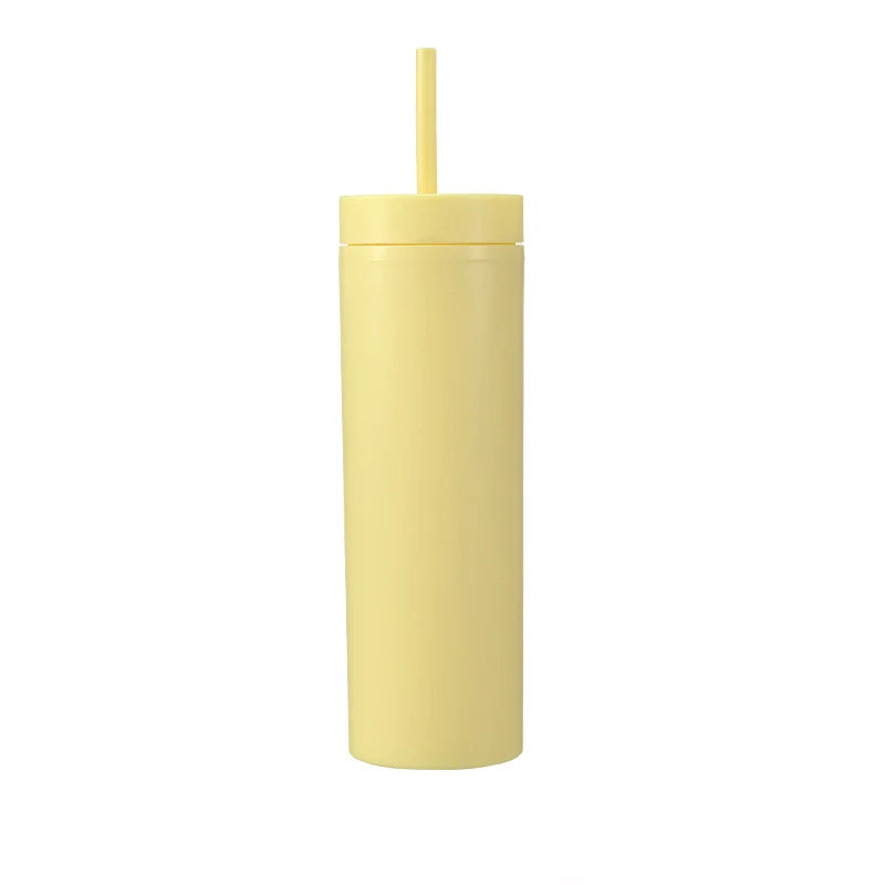 Cravinc 16oz Matte Acrylic Skinny Tumbler with Lid and Straw