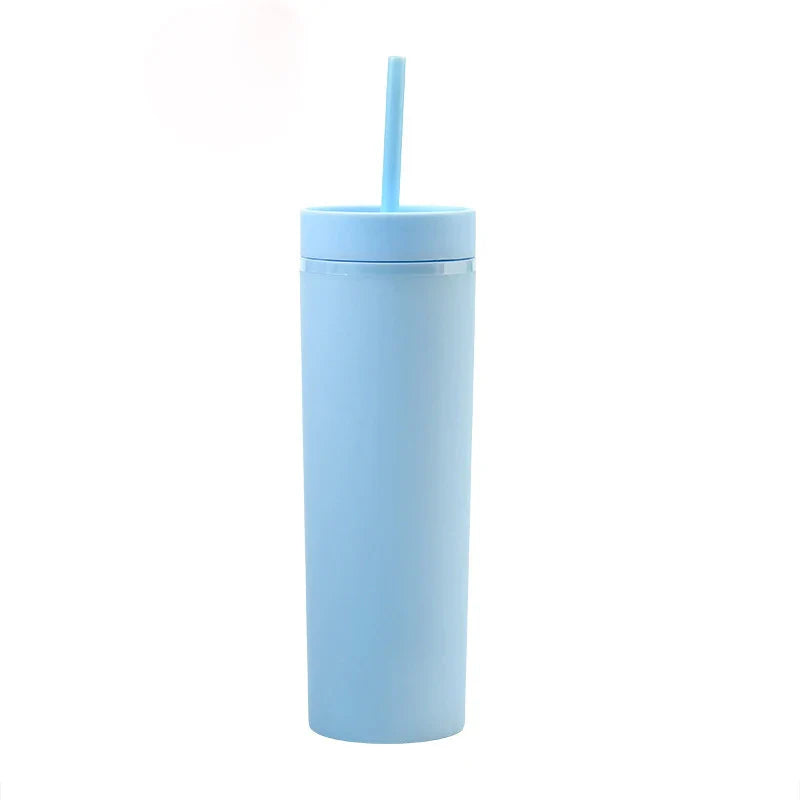 Cravinc 16oz Matte Acrylic Skinny Tumbler with Lid and Straw