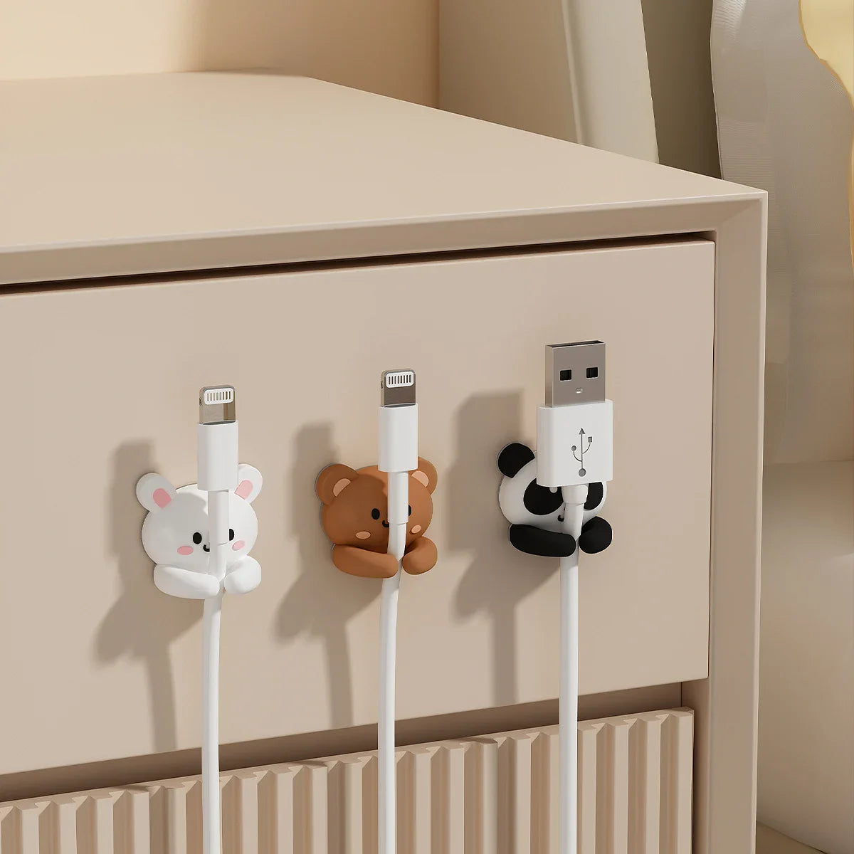 Cable Organizer Holder for Desk by Cravinc - Cute & Compact Wire Management