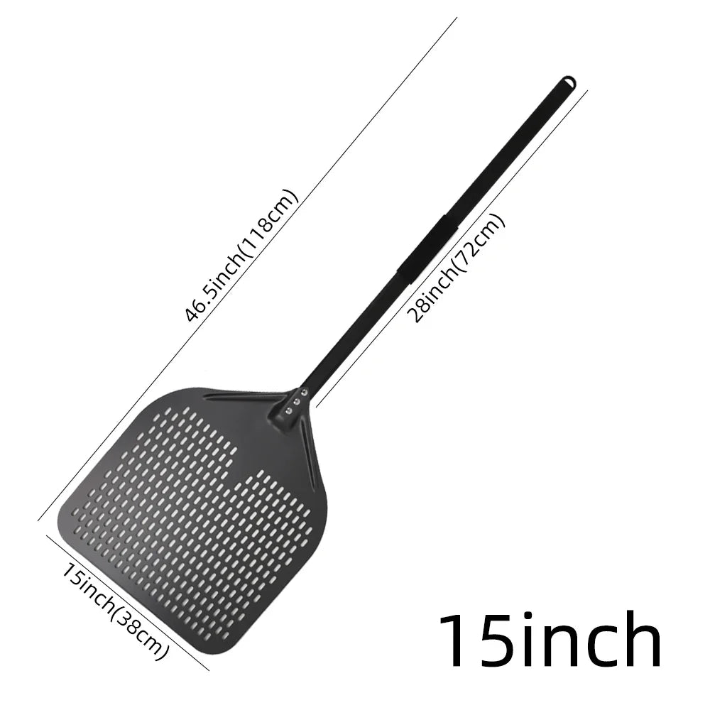 Cravinc 16" Perforated Pizza Peel with Metal Handle - Nonstick Kitchen Tool