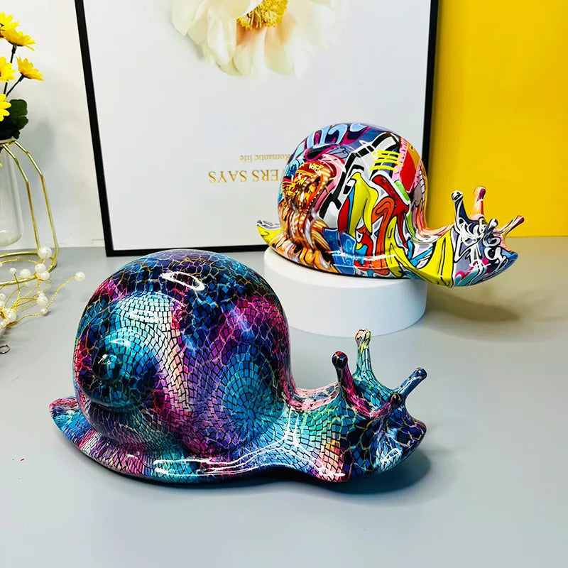 Colorful Snail Resin Handicraft Ornaments by Cravinc - Tabletop Animal Decor