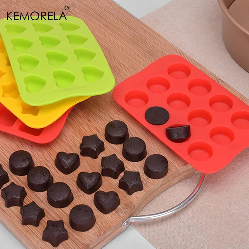 Cravinc 12-Grid Chocolate Silicone Ice Tray for Frozen Treats and Puddings