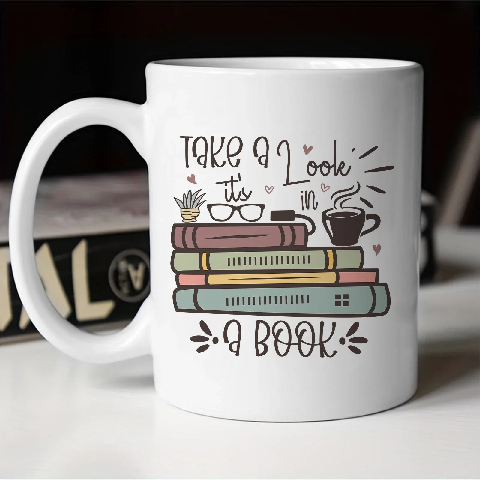 Cravinc 11oz Library Coffee Mug for Reading Lovers