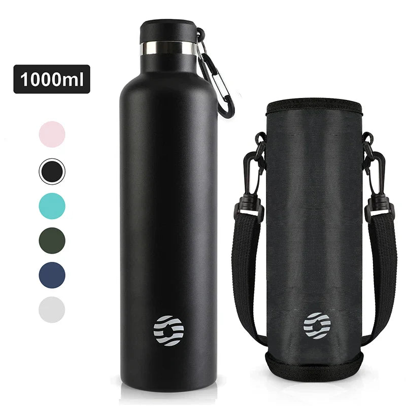 Cravinc 1000ml Stainless Steel Vacuum Thermos Sports Water Bottle