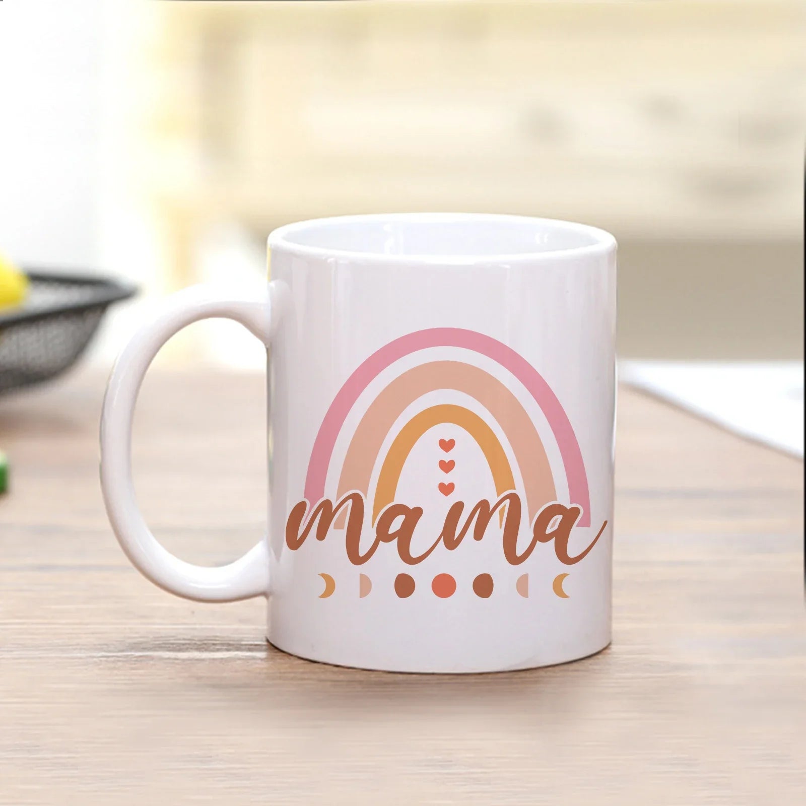 Colorful MOM Letter Love Rainbow Ceramic Mug - Perfect for Mother's Day - Cravinc