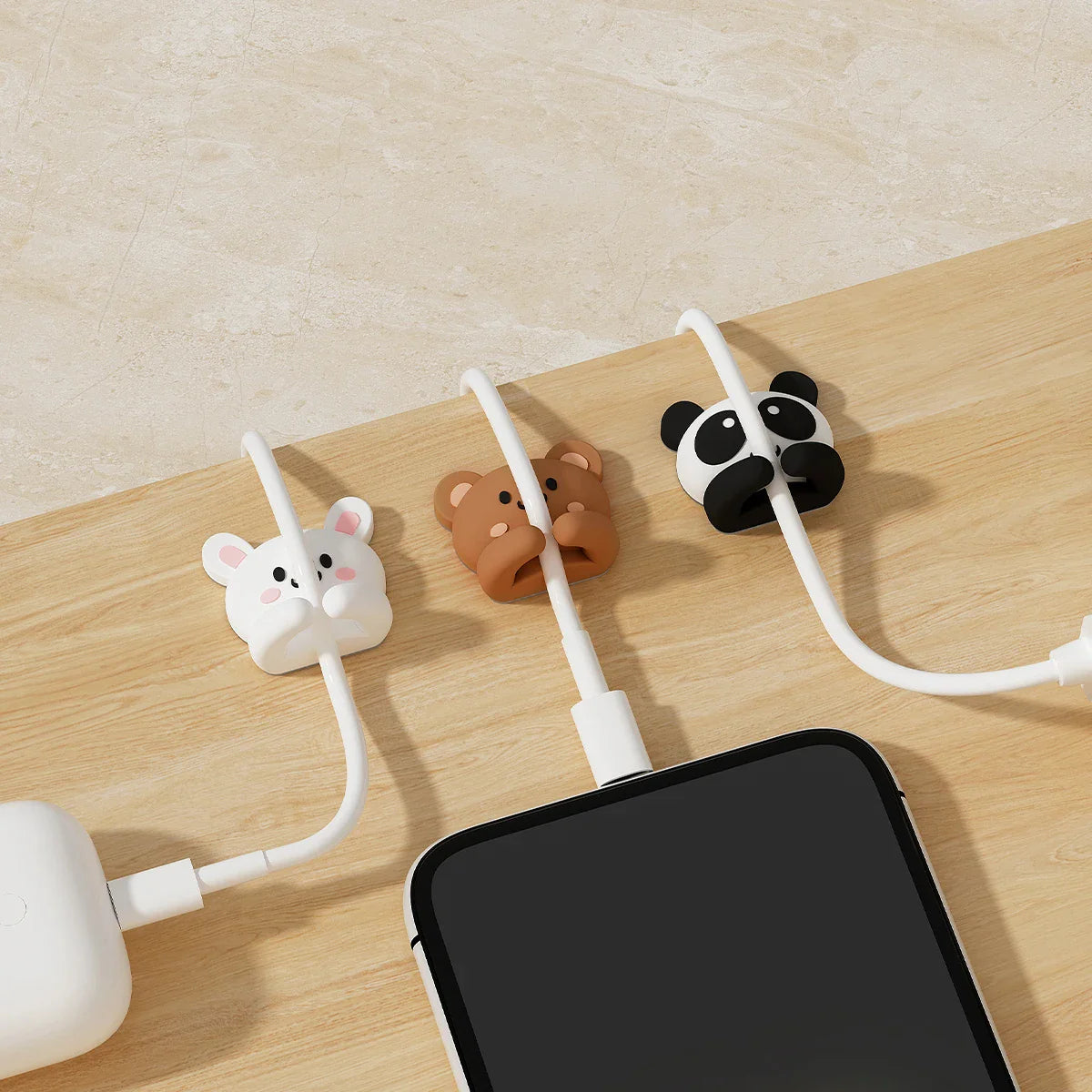 Cable Organizer Holder for Desk by Cravinc - Cute & Compact Wire Management