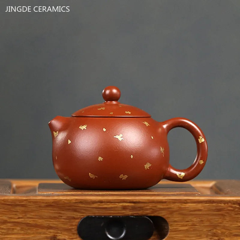 Cravinc 130ml Raw Ore Xishi Tea Pot - Yixing Purple Clay Teaware Beauty Kettle.