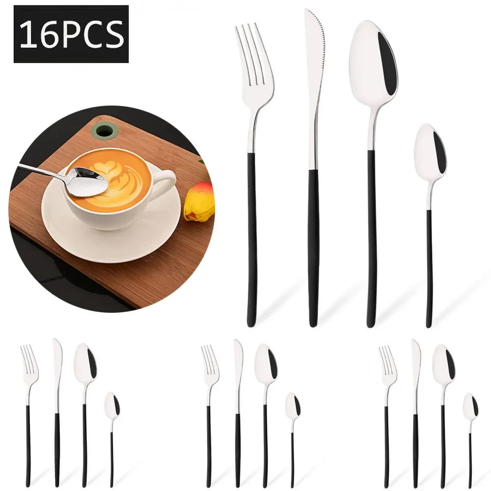 Cravinc 16-Piece Stainless Steel Cutlery Set for Elegant Dining Experience