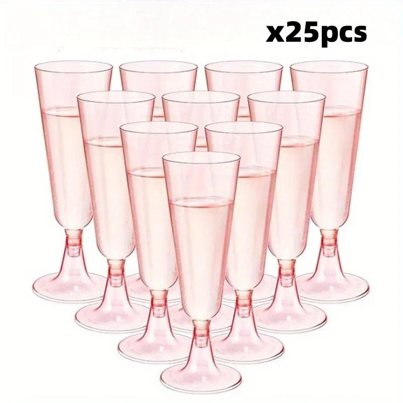 Cravinc 150ml Disposable Champagne Flutes for Weddings and Events