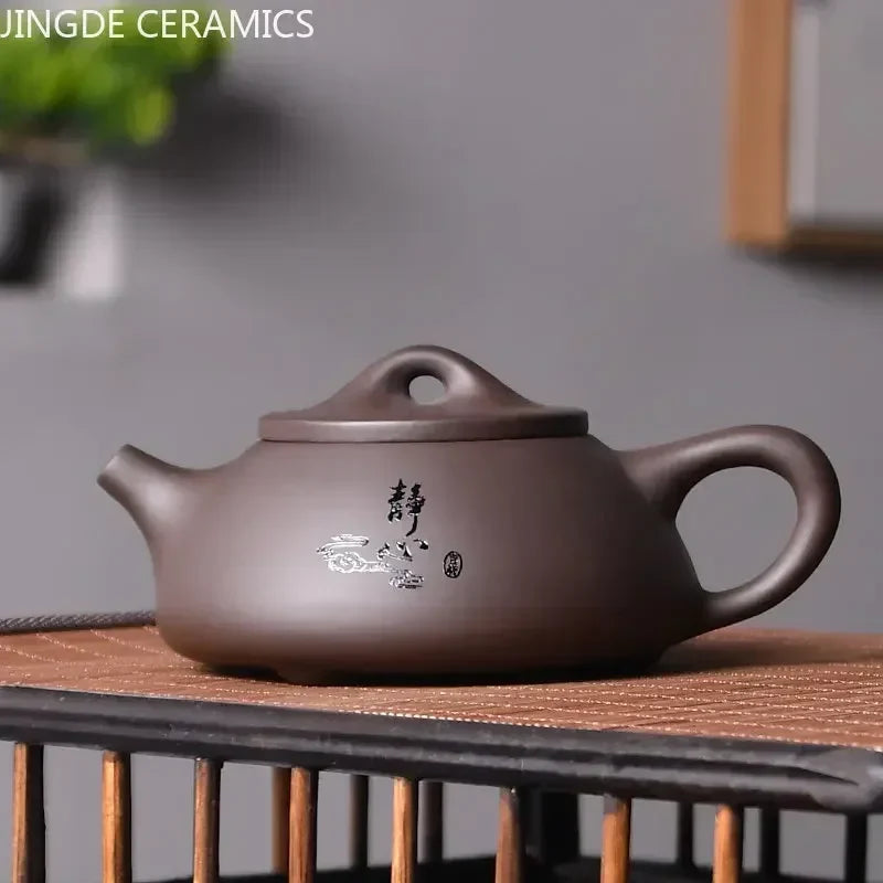 Cravinc 150ml Yixing Purple Clay Teapot Set - Beauty Kettle with Ball Filter