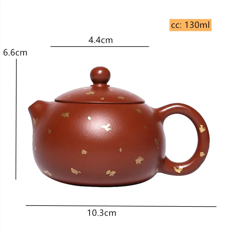 Cravinc 130ml Raw Ore Xishi Tea Pot - Yixing Purple Clay Teaware Beauty Kettle.