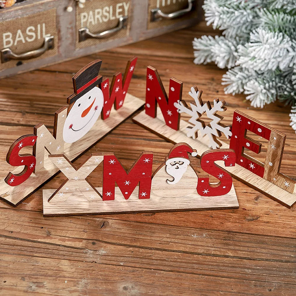 Christmas Wooden Table Sign Decor Set by Cravinc: Letter Ornaments & Crafts