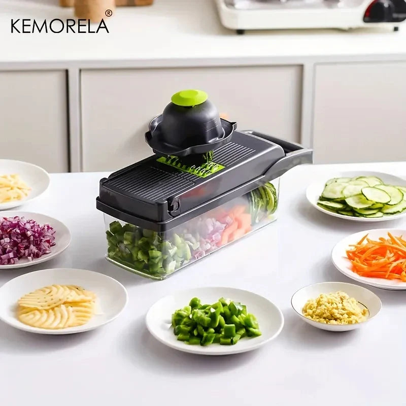 Cravinc 16-in-1 Vegetable Slicer Cutter with Basket - Food Grade Multifunctional Kitchen Tool