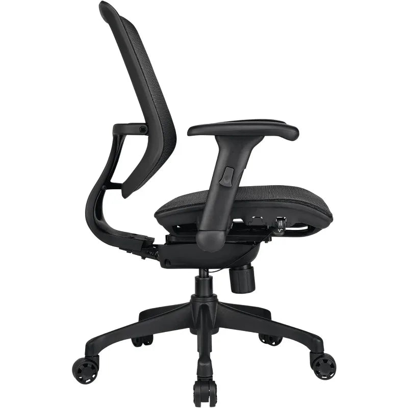 Cravinc 1000 Series Mesh Mid-Back Task Chair, Black, BIFMA Compliant