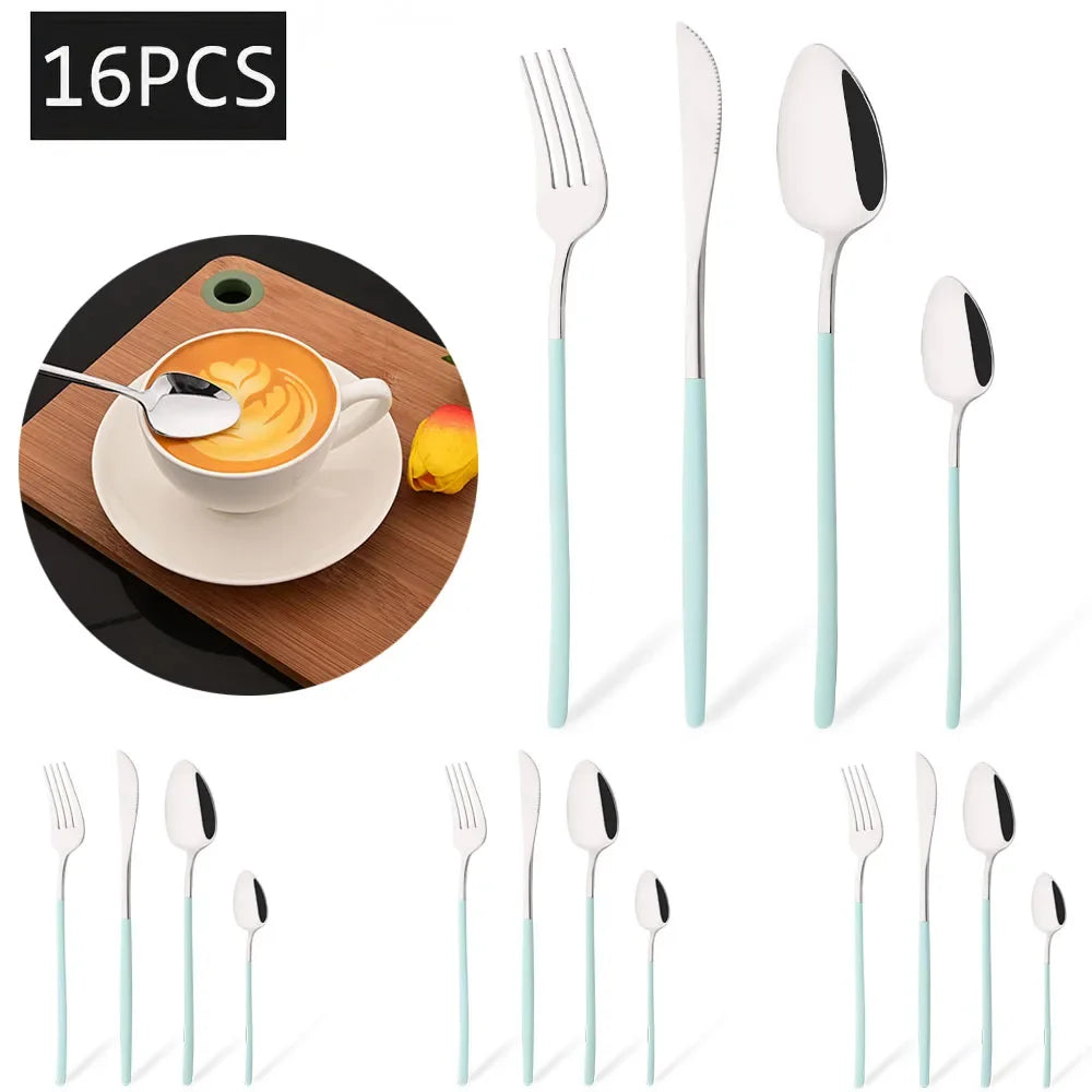 Cravinc 16-Piece Stainless Steel Cutlery Set for Elegant Dining Experience