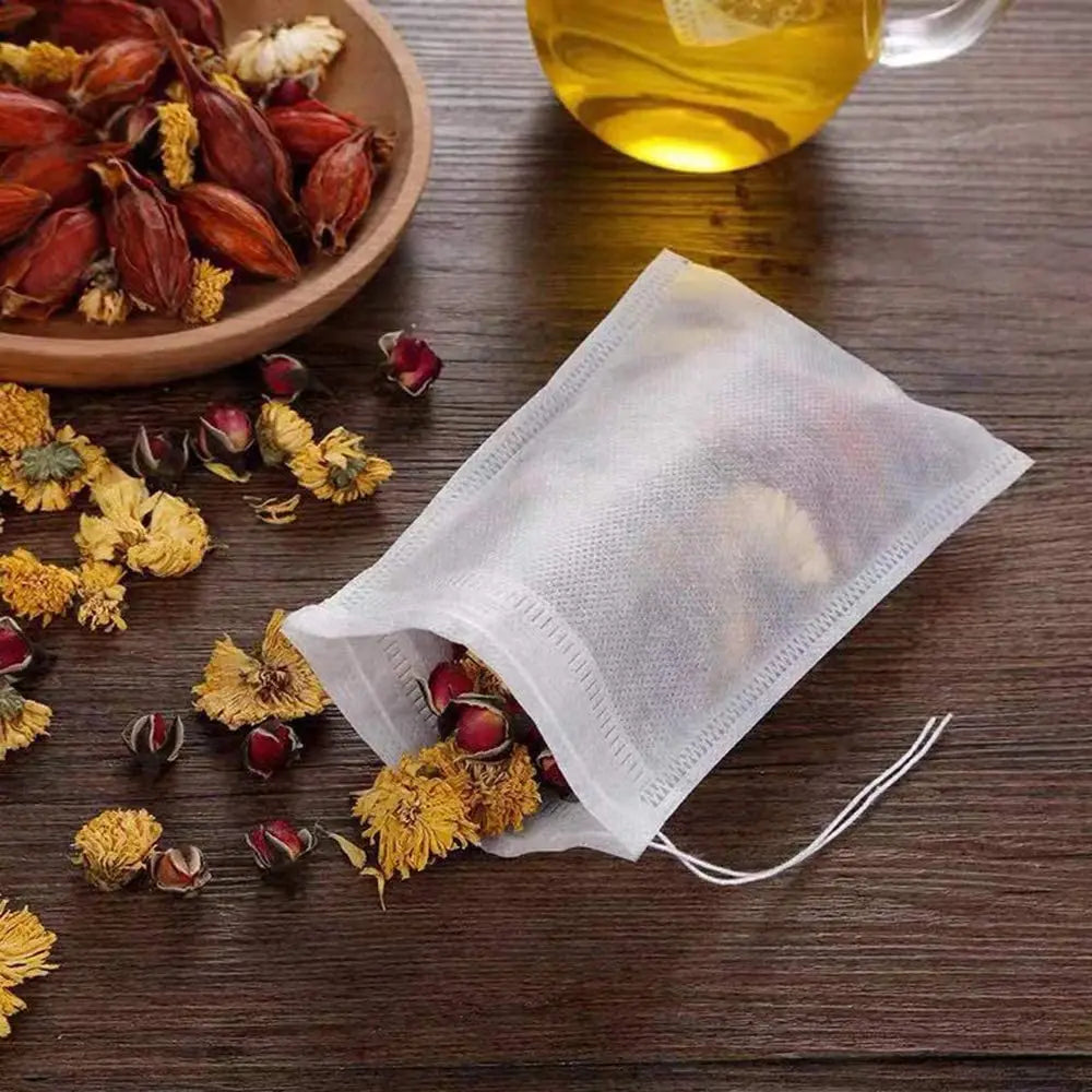 Cravinc 100Pc Tea Bags for Loose Leaf Tea, Drawstring Spice Filters