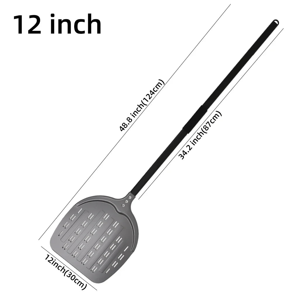 Cravinc 12" Aluminum Pizza Peel Perforated Paddle Nonstick Baking Tool