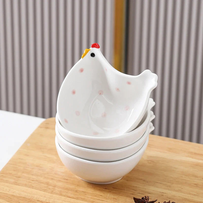 Ceramic Chick Sauce Plate Set by Cravinc