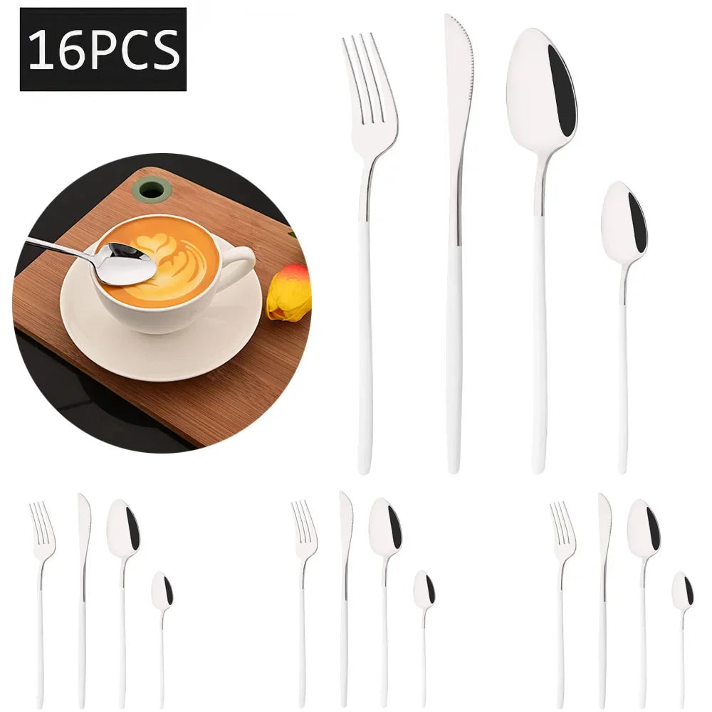 Cravinc 16-Piece Stainless Steel Cutlery Set for Elegant Dining Experience