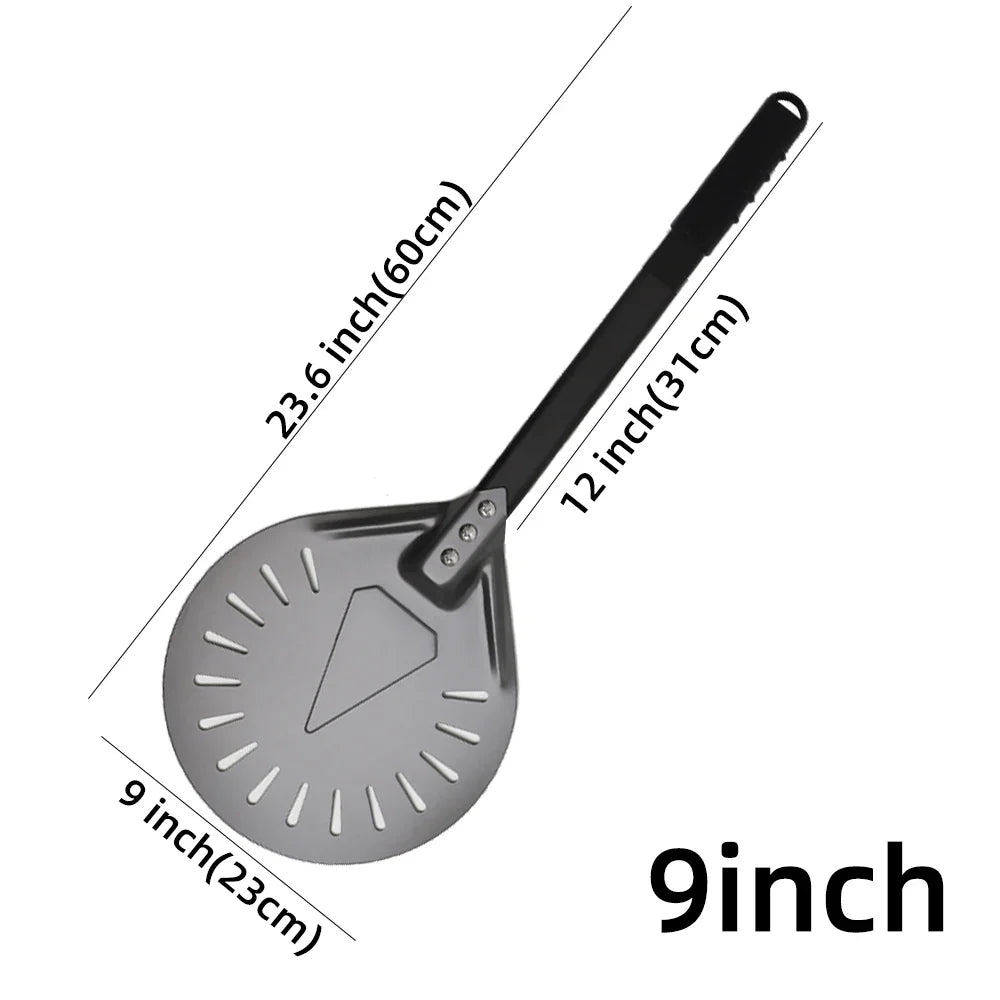 Cravinc 10" Pizza Paddle Peel Short Handle Perforated Nonstick Turning Utensil