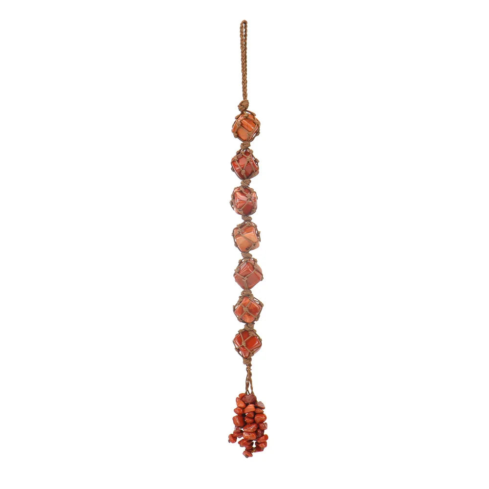 Colorful Crystal Raw Stone Weaving Car Hanging Decoration by Cravinc