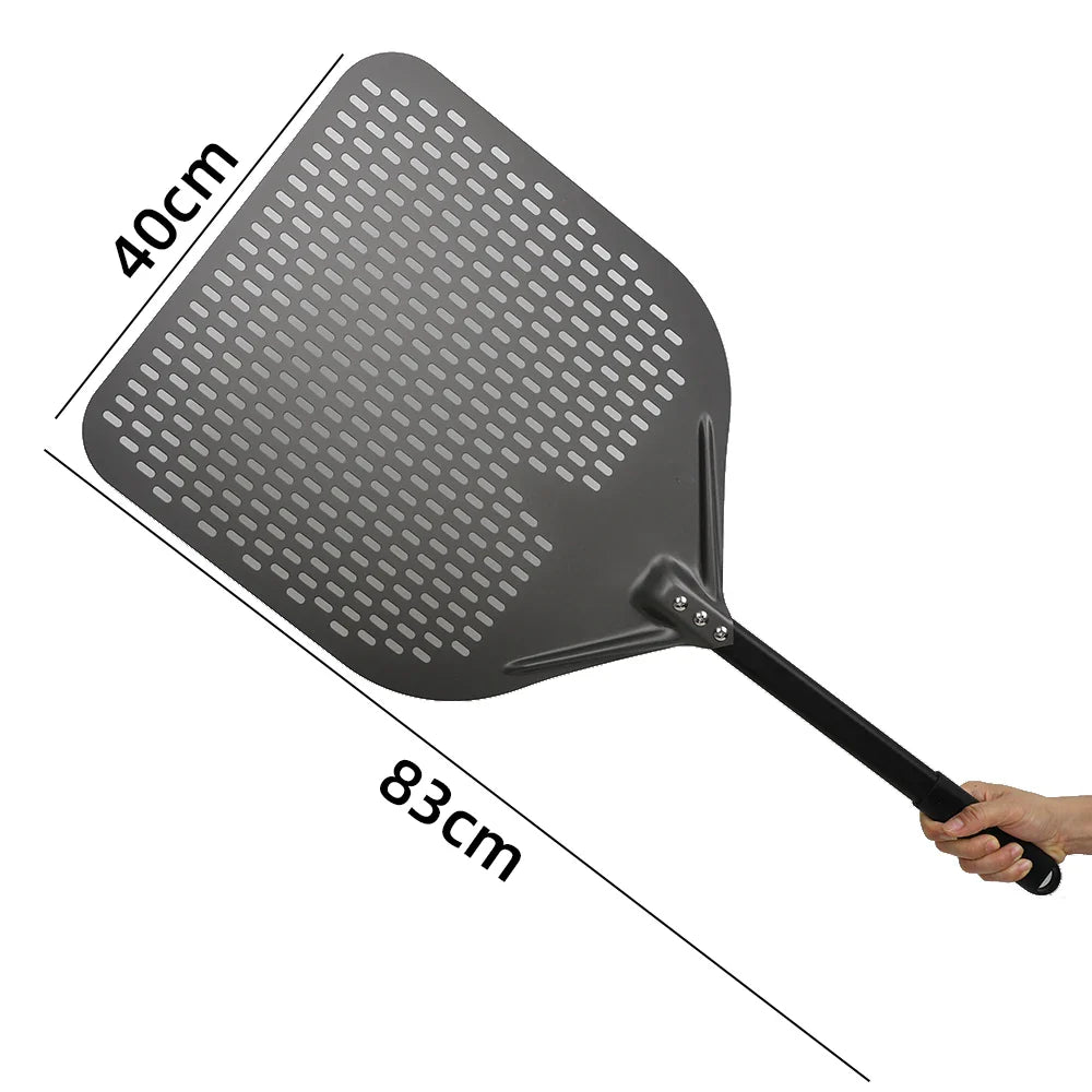 Cravinc 16" Perforated Pizza Peel with Metal Handle - Nonstick Kitchen Tool