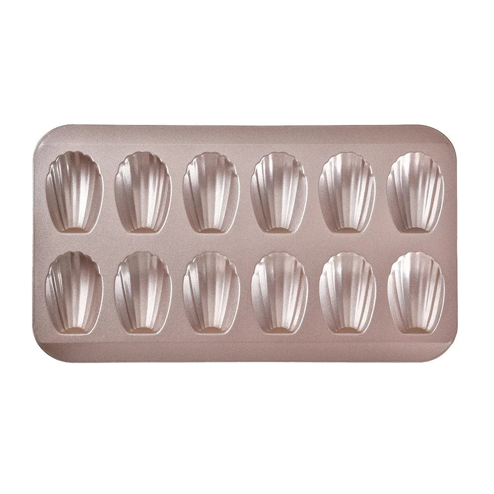 Cravinc 12-Hole Madeleine Tray Nonstick Mini Cake Mold Baking Pan Shell Shaped