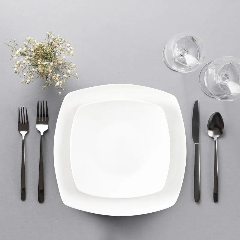 Cravinc 16-Piece Porcelain Dinnerware Set - Premium Quality Dishes for 4