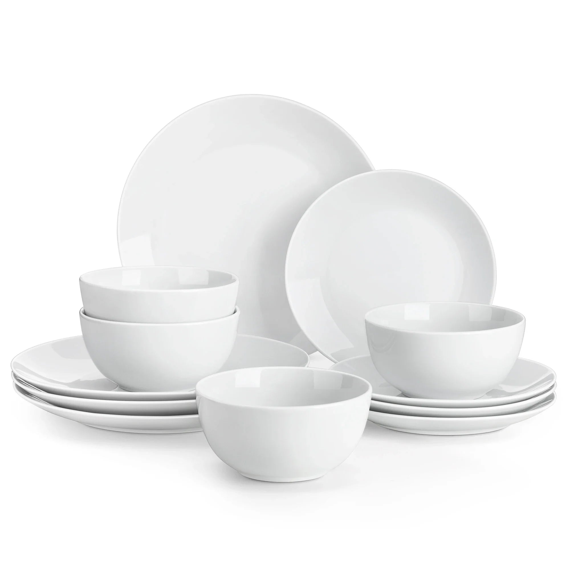 Cravinc 12/24 Piece Porcelain Dinnerware Set for 4/8 with Plates and Bowls